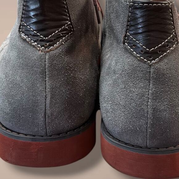 Men\'s SIze 10.5M JOHNSTON & MURPHY Gray Oiled Suede \